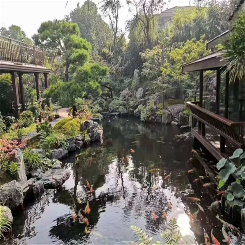 遂溪庭院小型鱼池假山图片